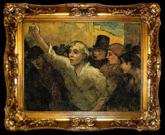 framed  Honore Daumier Two Uprising, ta009-2